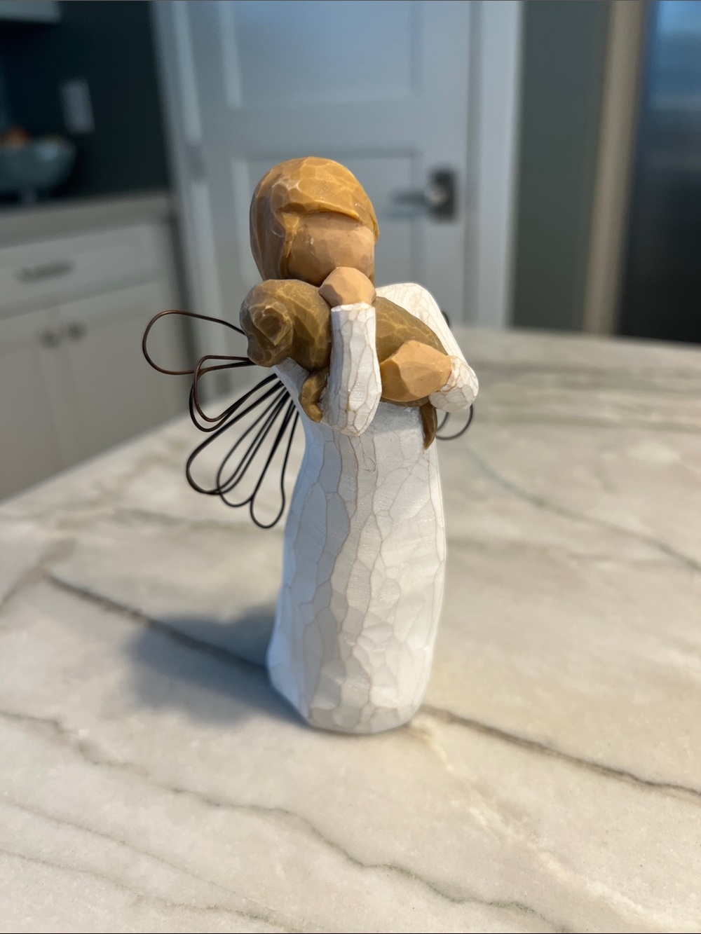 Willow Tree Angel Figurine Holding dog